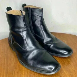 Giorgio Brutini Men's Ankle Boot Side Zip Size 13 Black Leather 660141
